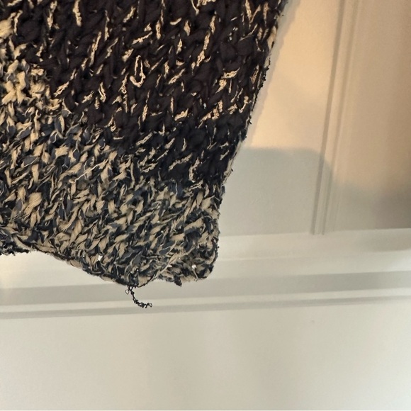 Vintage Abstract Hand Knit Sweater Silk Blue Whimsigoth Fairy Boho Size Medium - Picture 6 of 11